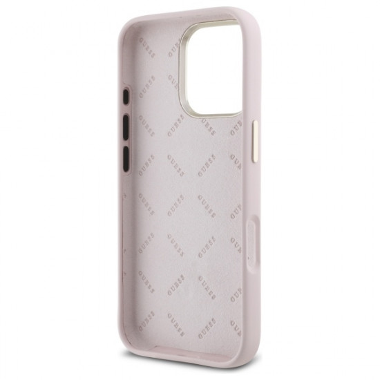 Guess GUHCP16LM4DGPP iPhone 16 Pro 6.3" jasnopink hardcase Silicone Logo Strass 4G