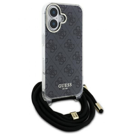 Guess GUHCP16XHC4SEK iPhone 16 Pro Max 6.9" black hardcase Crossbody Cord 4G Print