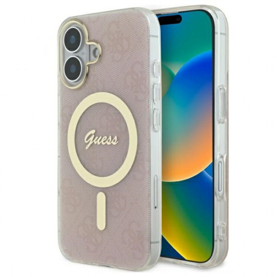 Guess GUHMP16MH4STP iPhone 16 Plus 6.7" pink hardcase IML 4G MagSafe