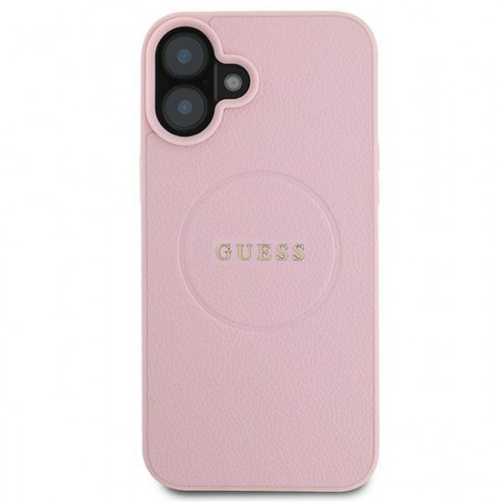 Guess GUHMP16MPGHSMMP iPhone 16 Plus 6.7" pink hardcase Grained Ring MagSafe