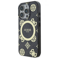 Guess GUHMP16XH4PYEEK iPhone 16 Pro Max 6.9" black hardcase IML Peony On 4G Background MagSafe