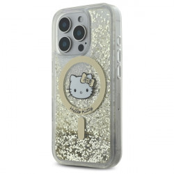 Hello Kitty HKHMP16LLGDIH iPhone 16 Pro 6.3" white gold hardcase Liquid Glitter Fever MagSafe