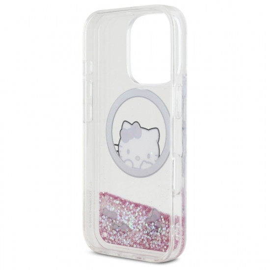 Hello Kitty HKHMP16LLSWKH iPhone 16 Pro 6.3" white hardcase Liquid Glitter Sweet Kitty Bows MagSafe