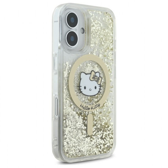 Hello Kitty HKHMP16SLGDIH iPhone 16 6.1"  white gold hardcase Liquid Glitter Fever MagSafe