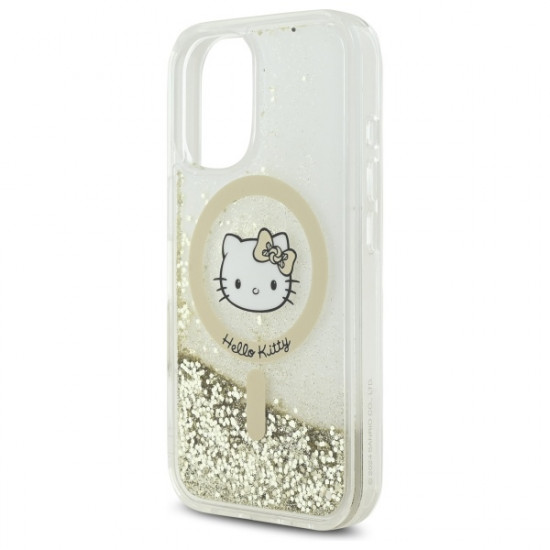Hello Kitty HKHMP16SLGDIH iPhone 16 6.1"  white gold hardcase Liquid Glitter Fever MagSafe