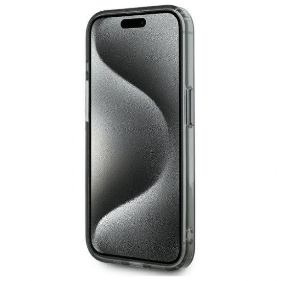 Karl Lagerfeld KLHMP15LHLSCHK iPhone 15 Pro 6.1" black hardcase IML Metal Choupette Head MagSafe