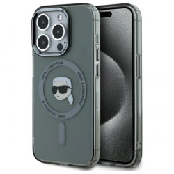 Karl Lagerfeld KLHMP15XHLSKIK iPhone 15 Pro Max 6.7" black hardcase IML Metal Karl Head MagSafe