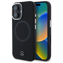 Mercedes MEHMP16S23SUTTK iPhone 16 6.1" black hardcase Silicone Tonal Logo MagSafe