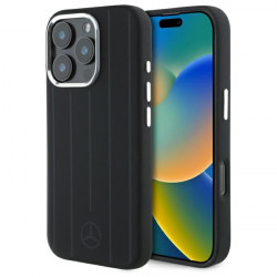 Mercedes MEHMP16X23SUVSK iPhone 16 Pro Max 6.9" black hardcase Silicone Vertical Tonal Stripes MagSafe
