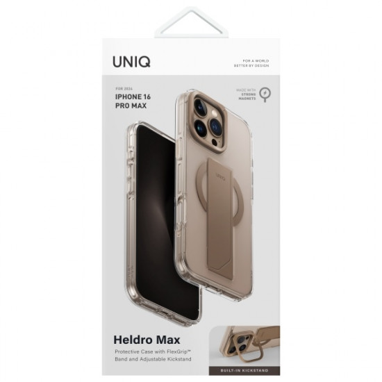 UNIQ Cover Heldro Max iPhone 16 Pro Max 6.9" Magclick Charging  taupe gold