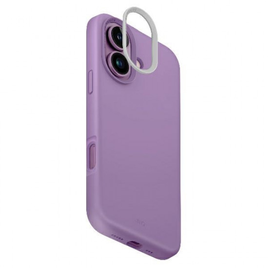 UNIQ Cover Lino Hue iPhone 16 6.1" Magclick Charging grape pink