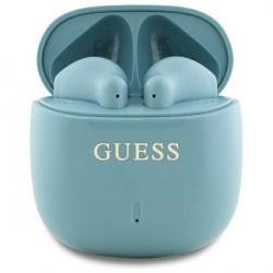 Guess Bluetooth headphones GUTWSJ14ESGQ TWS + docking station  turquoise Printed Classic Logo