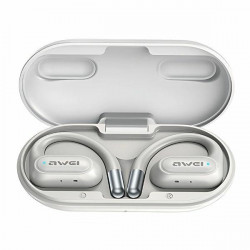 AWEI Bluetooth headphones 5.4 OWS T93 + docking station white