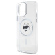 Karl Lagerfeld KLHMP12MHLSCHH iPhone 12 / 12 Pro 6.1" white hardcase IML Metal Choupette Head MagSafe