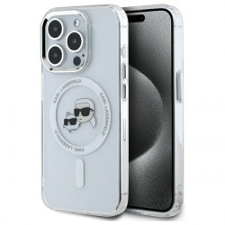 Karl Lagerfeld KLHMP15LHLSKCH iPhone 15 Pro 6.1" white hardcase IML Metal Karl&Choupette Head MagSafe