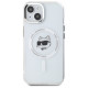 Karl Lagerfeld KLHMP15SHLSCHH iPhone 15 6.1" white hardcase IML Metal Choupette Head MagSafe