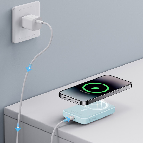 Baseus Power Bank Mini Air (P10059001313 00) Type C, MagSafe Charging, 20W, 10000mAh, with Cable Type C, 30cm Blue Baseus Power Bank Mini Air (P10059001313 00) Type C, MagSafe Charging, 20W, 10000mAh, with Cable Type C, 30cm Blue