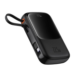 Baseus  Power Bank Qpow Pro+ (P10067101113 00)  Lightning, 2xType C, USB, 22.5W, Fast Charge, 10000mAh, Cable USB C  Black Baseus  Power Bank Qpow Pro+ (P10067101113 00)  Lightning, 2xType C, USB, 22.5W, Fast Charge, 10000mAh, Cable USB C  Black