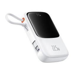Baseus  Power Bank Qpow Pro+ (P10067101213 00)  Lightning, 2x Type C, USB, 22.5W, 10000mAh, Cable Type C  White Baseus  Power Bank Qpow Pro+ (P10067101213 00)  Lightning, 2x Type C, USB, 22.5W, 10000mAh, Cable Type C  White