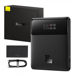 Baseus  Power Bank Blade HD (PPBL000301)  2xUSB, 2xUSB C, 20000mAh with Cable USB C, Fast Charge, 100W  Black Baseus  Power Bank Blade HD (PPBL000301)  2xUSB, 2xUSB C, 20000mAh with Cable USB C, Fast Charge, 100W  Black
