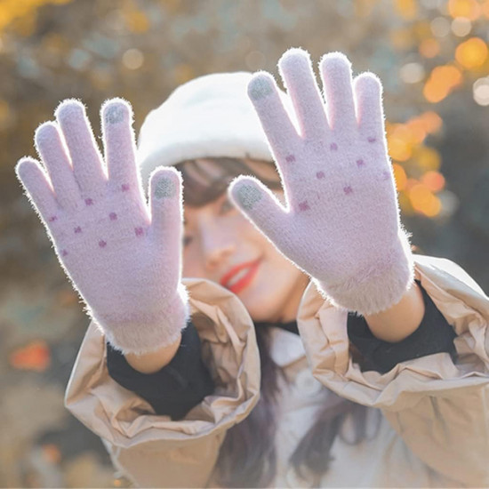 Techsuit Gloves (ST0011) from Mink Fur, Size 21cm Pink Techsuit Gloves (ST0011) from Mink Fur, Size 21cm Pink