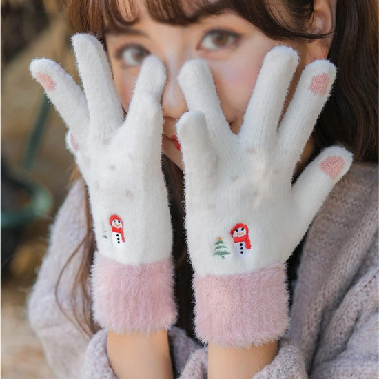 Techsuit  Gloves (ST0011)  from Mink Fur, Size 21cm  Purple