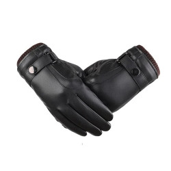 Techsuit  Touchscreen Gloves (OG102)  PU, Elegant Design, Windproof, Free Size  Black