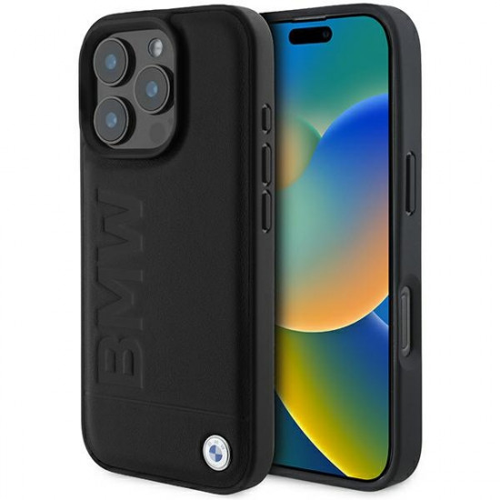 BMW BMHCP16XSLLBK iPhone 16 Pro Max 6.9" czarny/black hardcase Leather Hot Stamp BMW BMHCP16XSLLBK iPhone 16 Pro Max 6.9" czarny/black hardcase Leather Hot Stamp