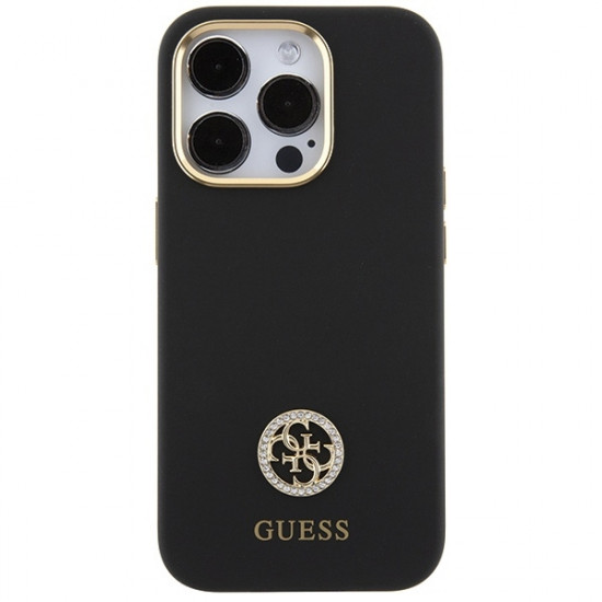 Guess GUHCP15XM4DGPK iPhone 15 Pro Max 6.7" czarny/black hardcase Silicone Logo Strass 4G