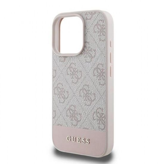 Guess GUHCP16XG4GLPI iPhone 16 Pro Max 6.9" różowy/pink hardcase 4G Bottom Stripe