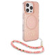 Guess GUHMP16LHCPOFPP iPhone 16 Pro 6.3"  różowy/pink hardcase IML Flowers Allover Electro With Pearl Strap MagSafe