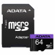 Adata Memory Card (AUSDX64GUICL10 RA1) MicroSDXC with Adapter, Class 10, UHS I U1, 64GB, Read 100MB/s Black