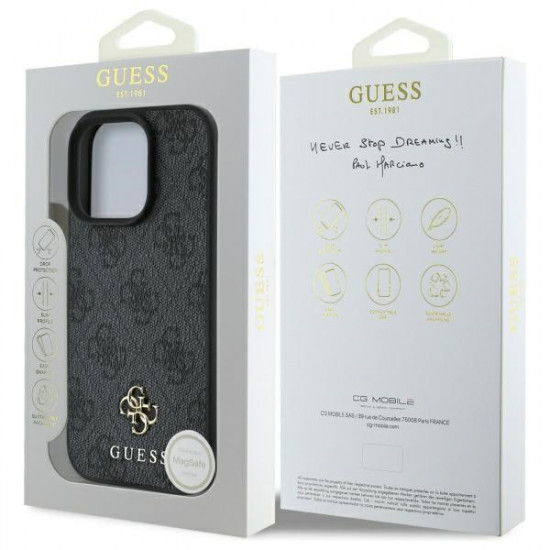 Guess GUHMP16LP4SM4MK iPhone 16 Pro 6.3" black hardcase 4G Small Classic MagSafe