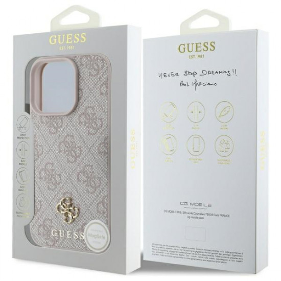 Guess GUHMP16LP4SM4MP iPhone 16 Pro 6.3" pink hardcase 4G Small Classic MagSafe