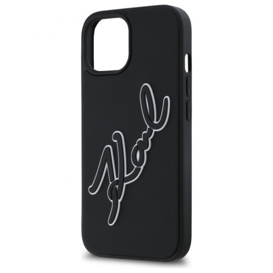 Karl Lagerfeld KLHCP15S3DRKSDLK iPhone 15 6.1" black hardcase 3D Rubber Signature