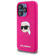 Karl Lagerfeld KLHMP15LSKHPPLF iPhone 15 Pro 6.1" fuschia hardcase Silicone Karl Head Print MagSafe