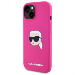 Karl Lagerfeld KLHMP15SSKHPPLF iPhone 15 6.1" fuschia hardcase Silicone Karl Head Print MagSafe