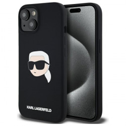 Karl Lagerfeld KLHMP15SSKHPPLK iPhone 15 6.1" black hardcase Silicone Karl Head Print MagSafe
