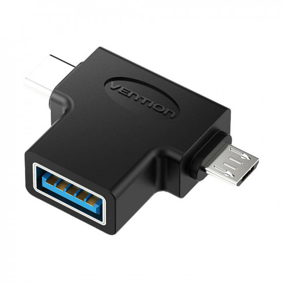 Vention OTG Adapter (CDIB0) Type C, USB 3.0, Micro USB, 5Gbps, for Android, Plug and Play Black