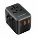 Vention Travel Adapter (FJEB0) Type C, 2x USB, EU, UK, AUS, US, 20W, Fast Charging, Compact Black Vention Travel Adapter (FJEB0) Type C, 2x USB, EU, UK, AUS, US, 20W, Fast Charging, Compact Black