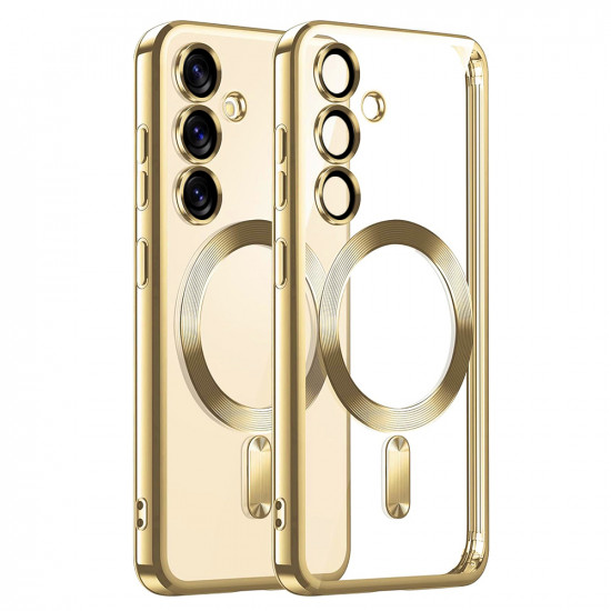 Techsuit Luxury Crystal MagSafe Samsung Galaxy S25 Gold