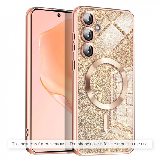 Techsuit Luxury Glitter MagSafe Samsung Galaxy S25 Rose Gold