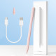 Techsuit Stylus Pen (AC10SH) for iPad, Bluetooth, Type C, 125mAh, Palm Rejection, Replaceable Apple Nib Dreamy Pink