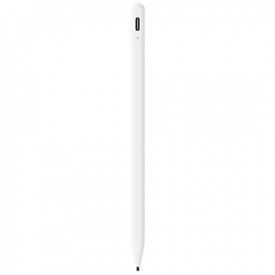 Techsuit Stylus Pen (A580S) for iPad, Bluetooth, Type C, 130mAh, 5V, Palm Rejection, Microsoft Nib, Mute Writing White