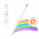 Techsuit Stylus Pen (A580S) for iPad, Bluetooth, Type C, 130mAh, 5V, Palm Rejection, Microsoft Nib, Mute Writing White