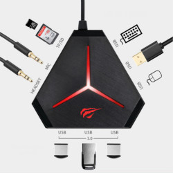 Havit Docking Station (H95) 3x USB 3.0, 3x USB 2.0, 2x Jack 3.5mm, SD/TF, 5V Black Havit Docking Station (H95) 3x USB 3.0, 3x USB 2.0, 2x Jack 3.5mm, SD/TF, 5V Black