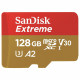 SanDisk Memory Card Extreme (SDSQXAA 128G GN6AA) Micro SDXC with Adapter, 128GB, Class 10, Read 190MB/s, U3, V30 Red