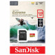 SanDisk Memory Card Extreme (SDSQXAA 128G GN6AA) Micro SDXC with Adapter, 128GB, Class 10, Read 190MB/s, U3, V30 Red