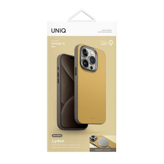 UNIQ Cover Lyden DS iPhone 15 Pro 6.1" Magclick Charging canary yellow-flint grey