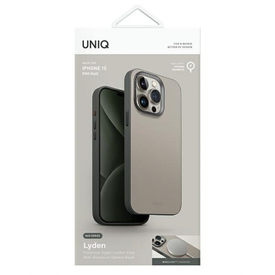 UNIQ Cover Lyden DS iPhone 15 Pro Max 6.7" Magclick Charging ivory-lichen green